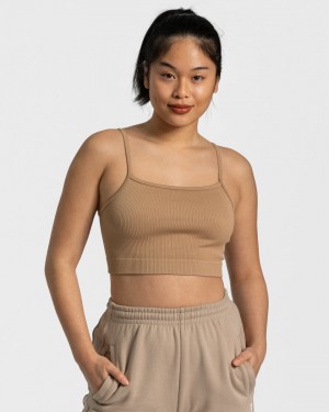 Beige Teveo Sassy Women's Tops | UK-YHMN64850