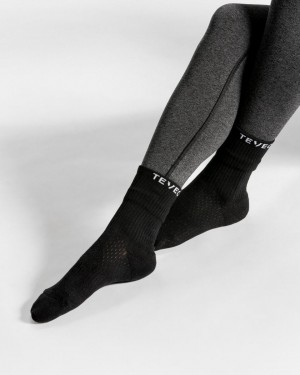 Black Teveo Air (2pcs) Women's Socks | UK-VJDC01327