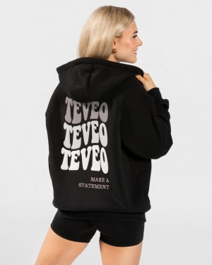 Black Teveo Candy Oversized Women's Jacket | UK-KXPL68439