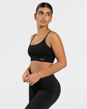 Black Teveo Elegant Women's Sports Bra | UK-TZUI98732