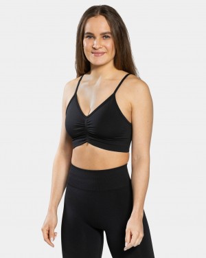 Black Teveo Focus Women's Sports Bra | UK-NXQM02145