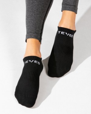 Black Teveo Sport (2pcs) Women's Socks | UK-KWVF80169