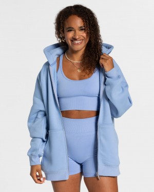 Blue Teveo Statement Oversized Women's Jacket | UK-VYOF25608