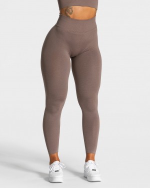 Coffee Teveo Statement Scrunch Women's Leggings | UK-GVON53612