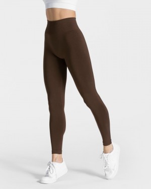 Dark Brown Teveo Classy Women's Leggings | UK-QTHR25937