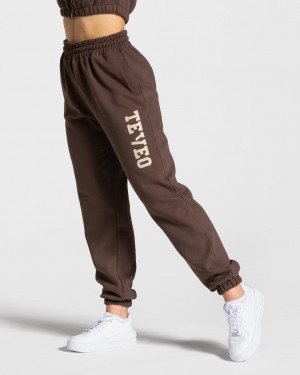 Dark Brown Teveo College Oversized Women's Leggings | UK-CFHD67591