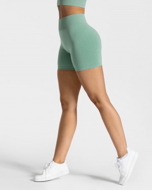 Dark Green Teveo Timeless Scrunch Women's Shorts | UK-YLTV61704