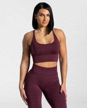 Dark Purple Teveo Statement Women's Sports Bra | UK-TONC72450