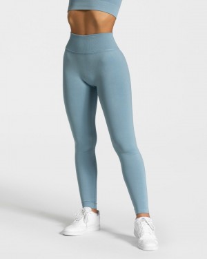 Grey Blue Teveo Sensation Women's Leggings | UK-XYFQ76840