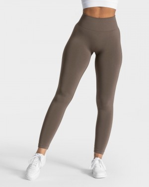 Grey Brown Teveo Classy Women's Leggings | UK-AHUR62439