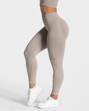 Grey Teveo Elegant Scrunch Women's Leggings | UK-WAOX41298