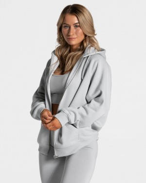 Light Grey Teveo Statement Oversized Women's Jacket | UK-SDHC30472