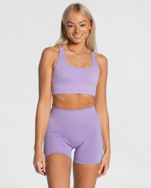 Light Purple Teveo Everyday Backless Women's Tops | UK-DWZE60134