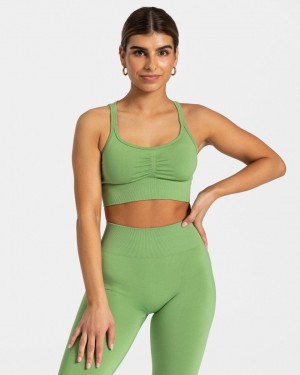 Olive Teveo Timeless Scrunch Women's Sports Bra | UK-HEOP69850