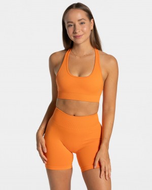 Orange Teveo Everyday Neckholder Women's Sports Bra | UK-WVCN61948