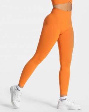 Orange Teveo Focus Scrunch Women's Leggings | UK-KEYA31827