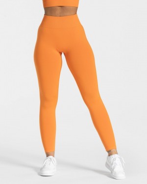 Orange Teveo Timeless Scrunch Women's Leggings | UK-HMXZ26803