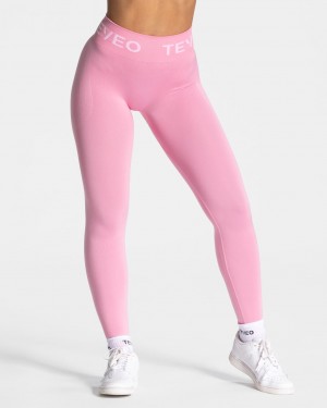 Pink Teveo Signature Scrunch Women's Leggings | UK-FAYH03829