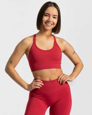 Red Teveo True Women's Sports Bra | UK-KVZX45869