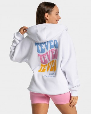 White Teveo Candy Oversized Women's Jacket | UK-ZABS21640