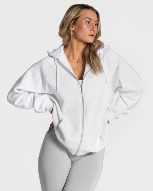 White Teveo Statement Oversized Women's Jacket | UK-XYRP42185