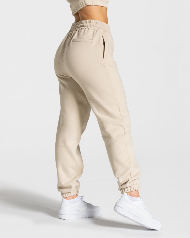 Beige Teveo College Oversized Women's Leggings | UK-GIPF57983