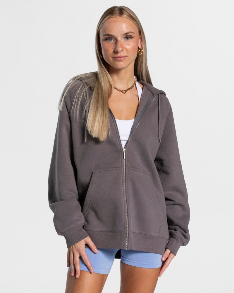 Black Grey Teveo Candy Oversized Women's Jacket | UK-ZUQB52391