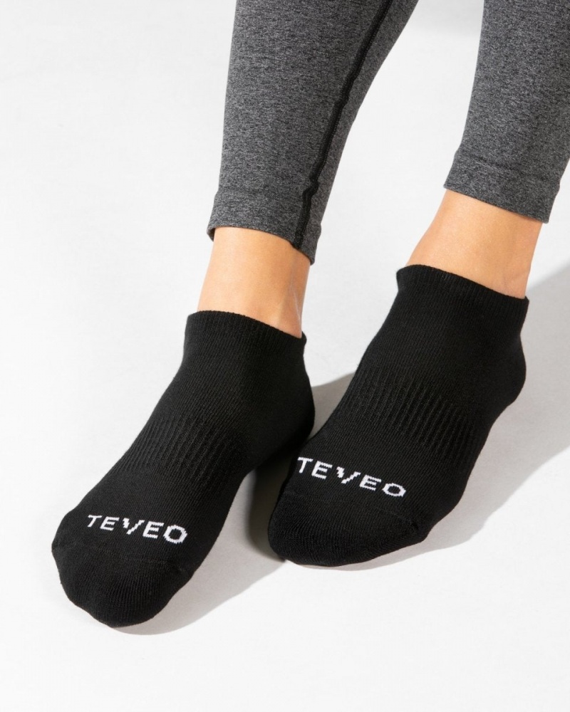 Black Teveo Active (2pcs) Women's Socks | UK-XLJI94013