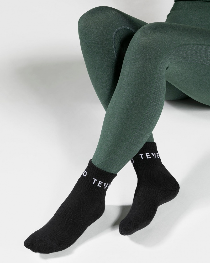 Black Teveo Ankle (2pcs) Women's Socks | UK-XCAV42513