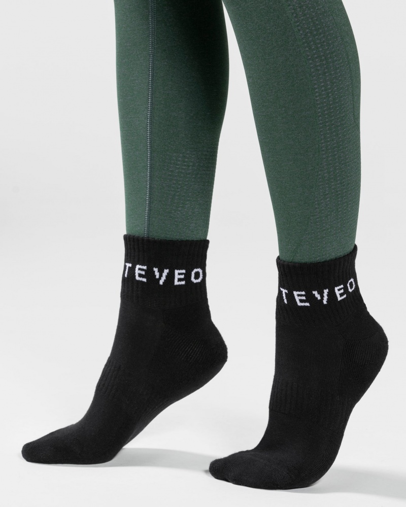 Black Teveo Ankle (2pcs) Women\'s Socks | UK-XCAV42513