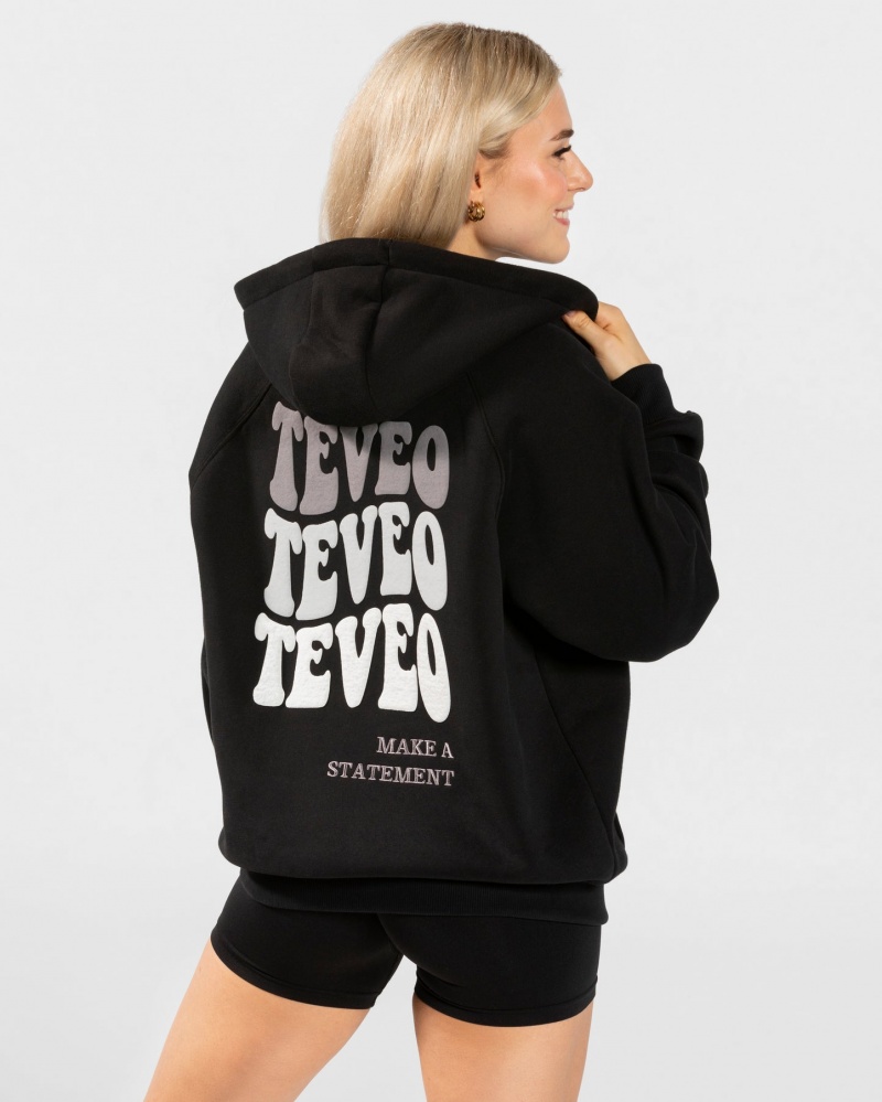 Black Teveo Candy Oversized Women\'s Jacket | UK-KXPL68439