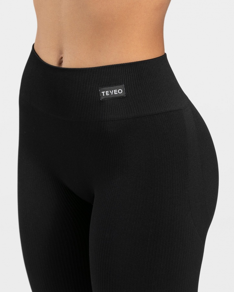 Black Teveo Elegant Scrunch Women's Leggings | UK-ILME83752