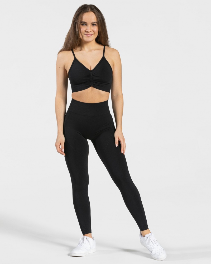 Black Teveo Focus Scrunch Women's Leggings | UK-PFKH95087