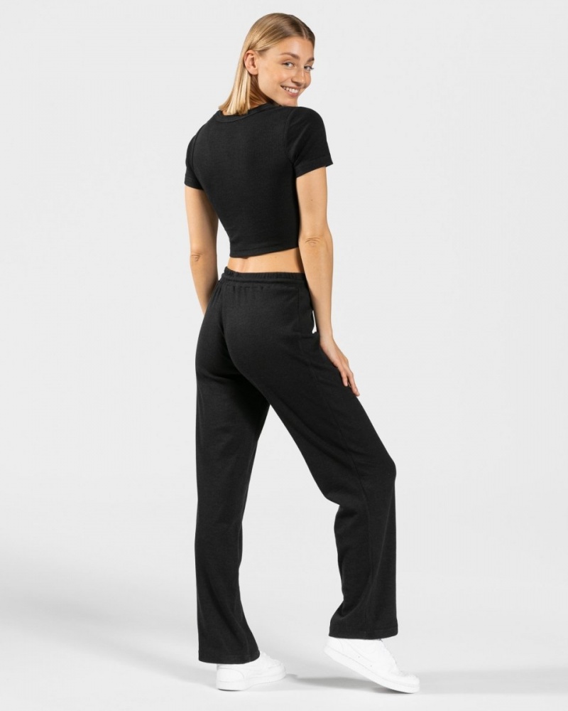 Black Teveo Lounge Pants Women's Leggings | UK-WYZS19652