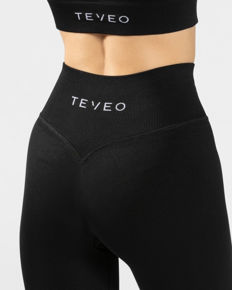 Black Teveo Sensation Women's Leggings | UK-IYRK27604