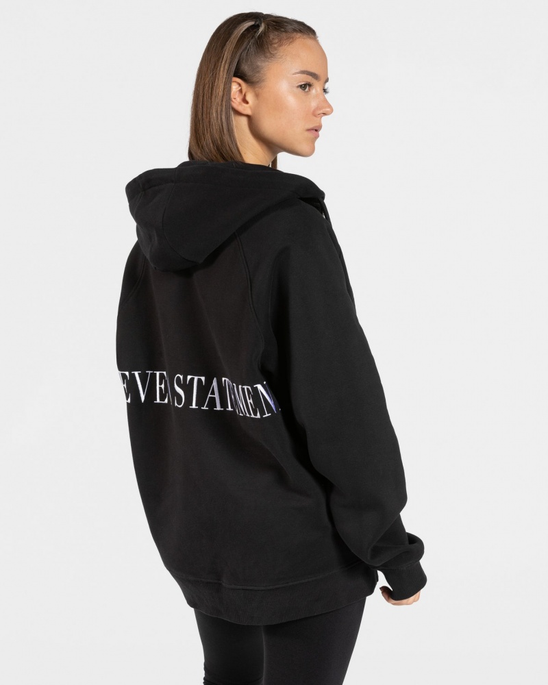 Black Teveo Statement Oversized Women's Jacket | UK-QCFO69710