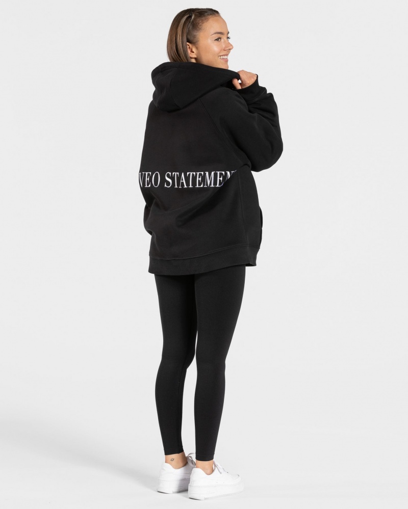 Black Teveo Statement Oversized Women's Jacket | UK-QCFO69710