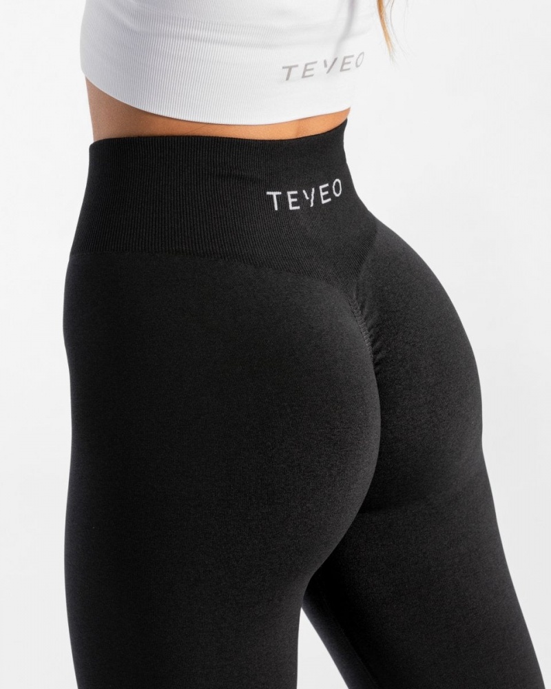 Black Teveo Timeless Scrunch Women's Leggings | UK-CRFD85912