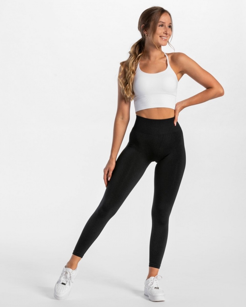 Black Teveo Timeless Scrunch Women's Leggings | UK-CRFD85912