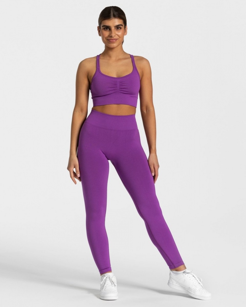 Blue Purple Teveo Timeless Scrunch Women's Leggings | UK-FOAB23905