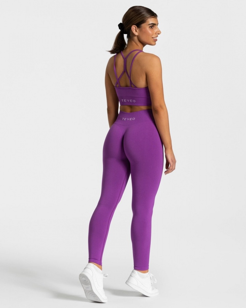 Blue Purple Teveo Timeless Scrunch Women's Leggings | UK-FOAB23905