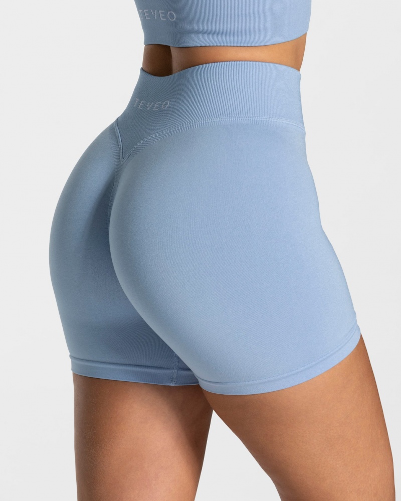 Blue Teveo Statement Scrunch Women's Shorts | UK-QZJG49173