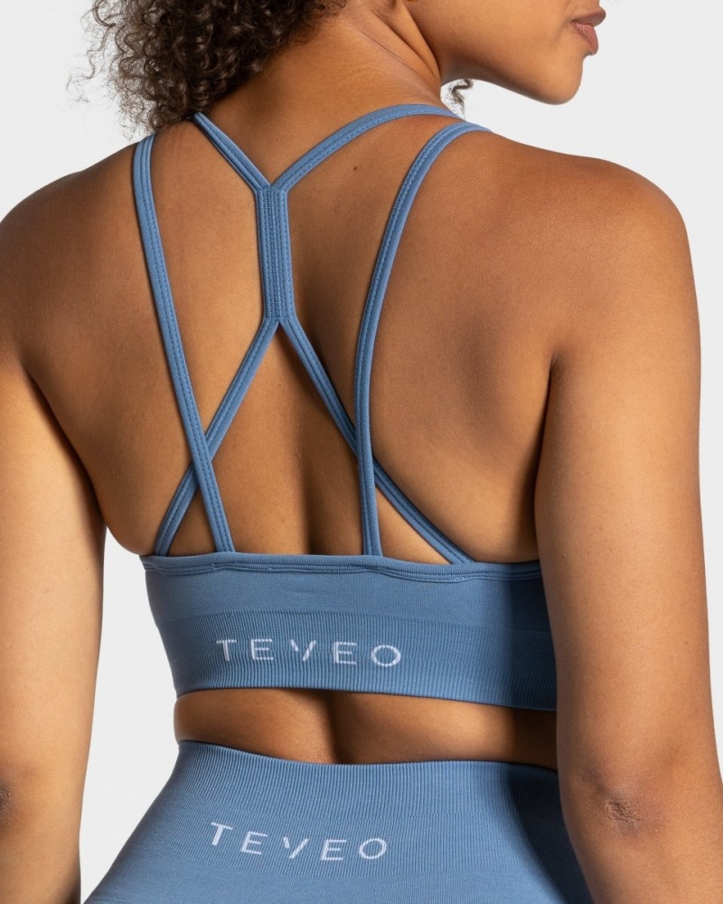 Blue Teveo True Women's Sports Bra | UK-SWCB19048