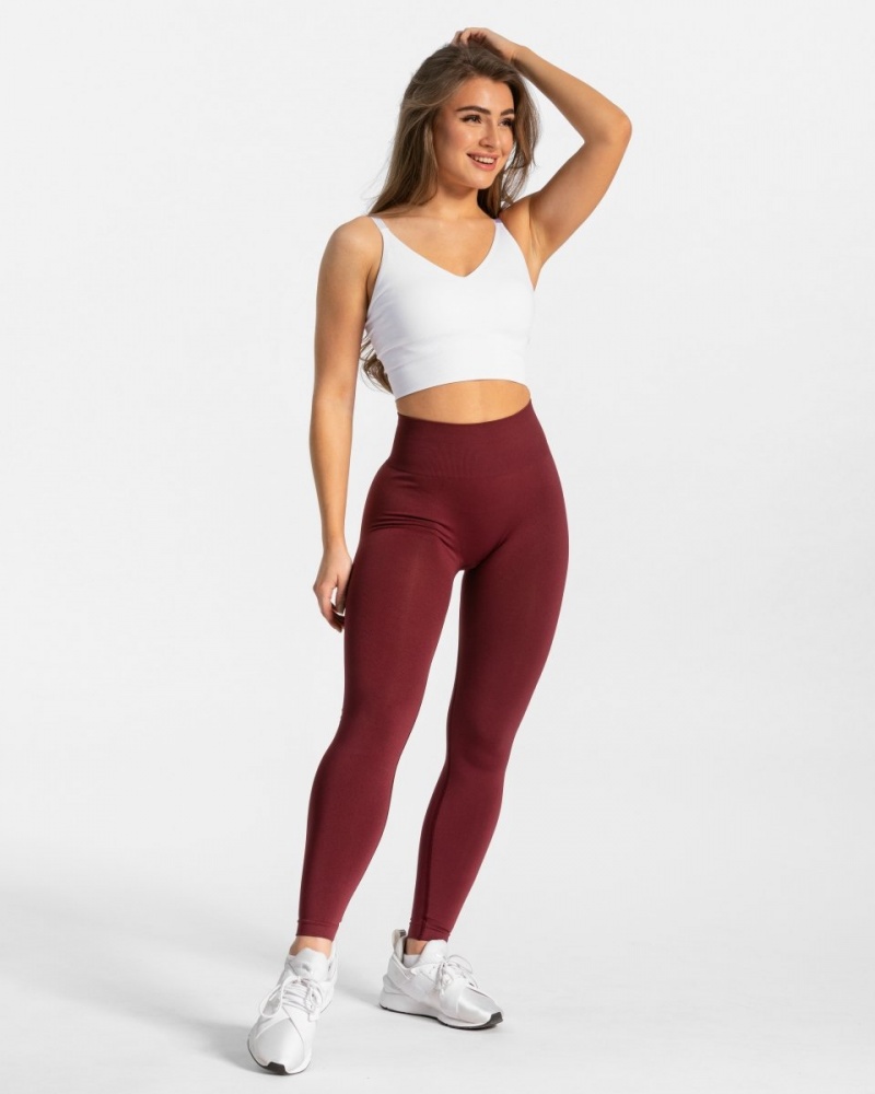 Burgundy Teveo Classy Women's Leggings | UK-UQFP94568