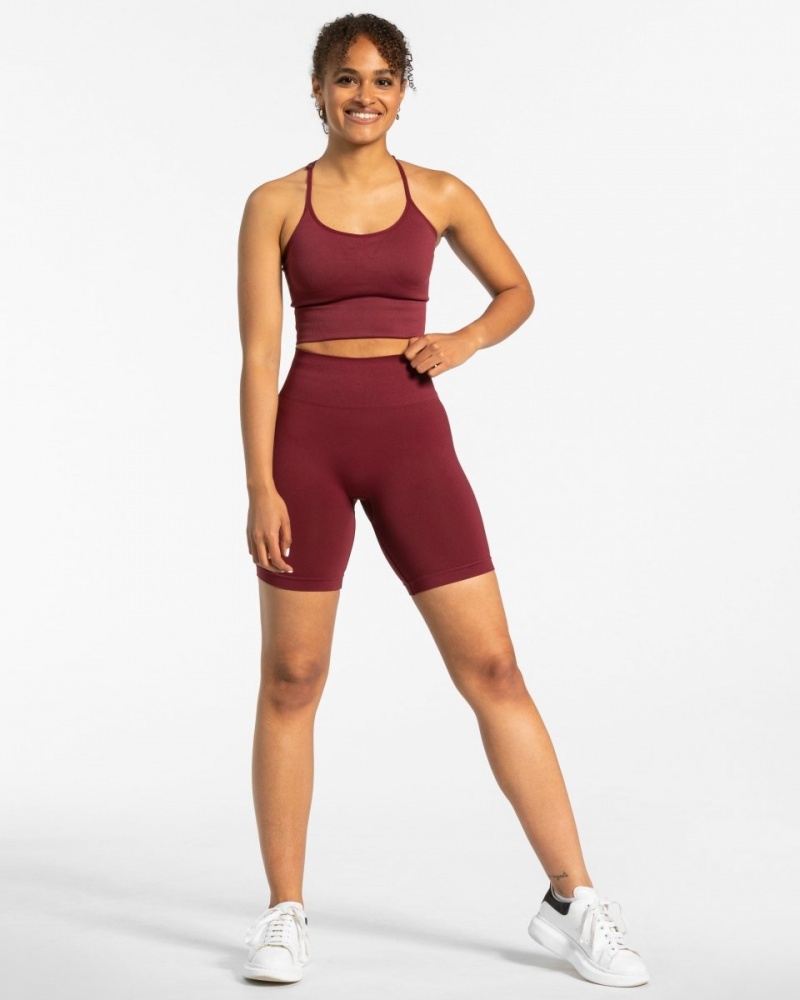 Burgundy Teveo Classy Women's Shorts | UK-HYKC65094