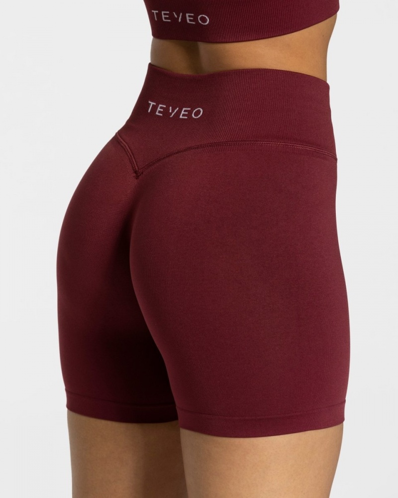 Burgundy Teveo Sensation Mini Women's Shorts | UK-FKNZ64203