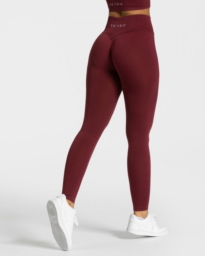 Burgundy Teveo Sensation Women's Leggings | UK-VXQF32086