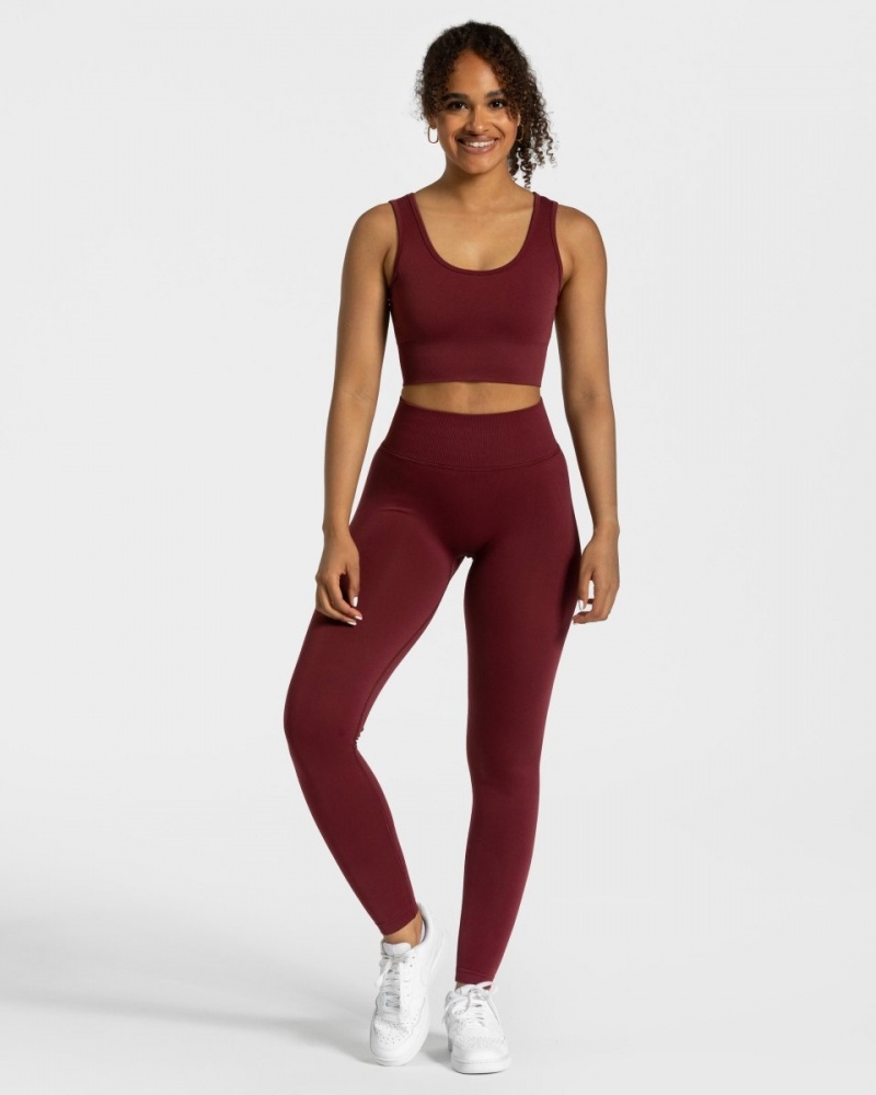 Burgundy Teveo Sensation Women's Leggings | UK-VXQF32086