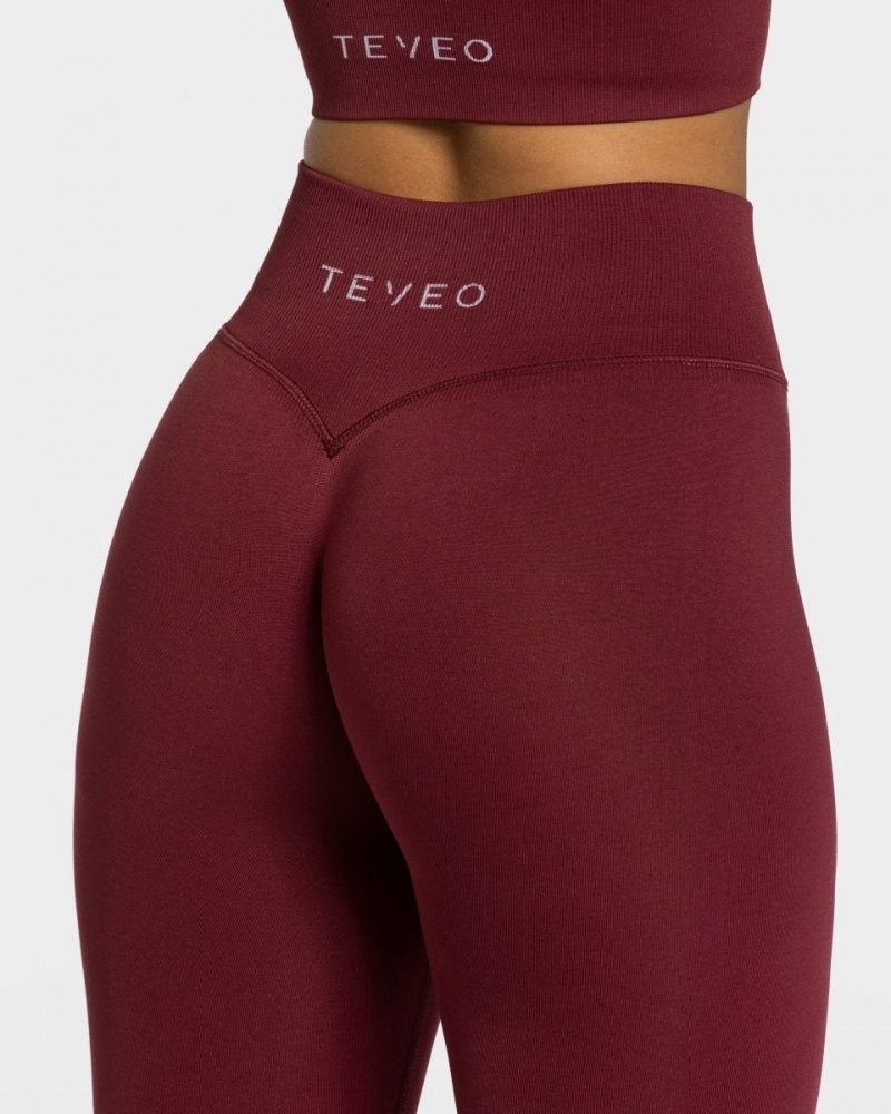 Burgundy Teveo Sensation Women's Leggings | UK-VXQF32086