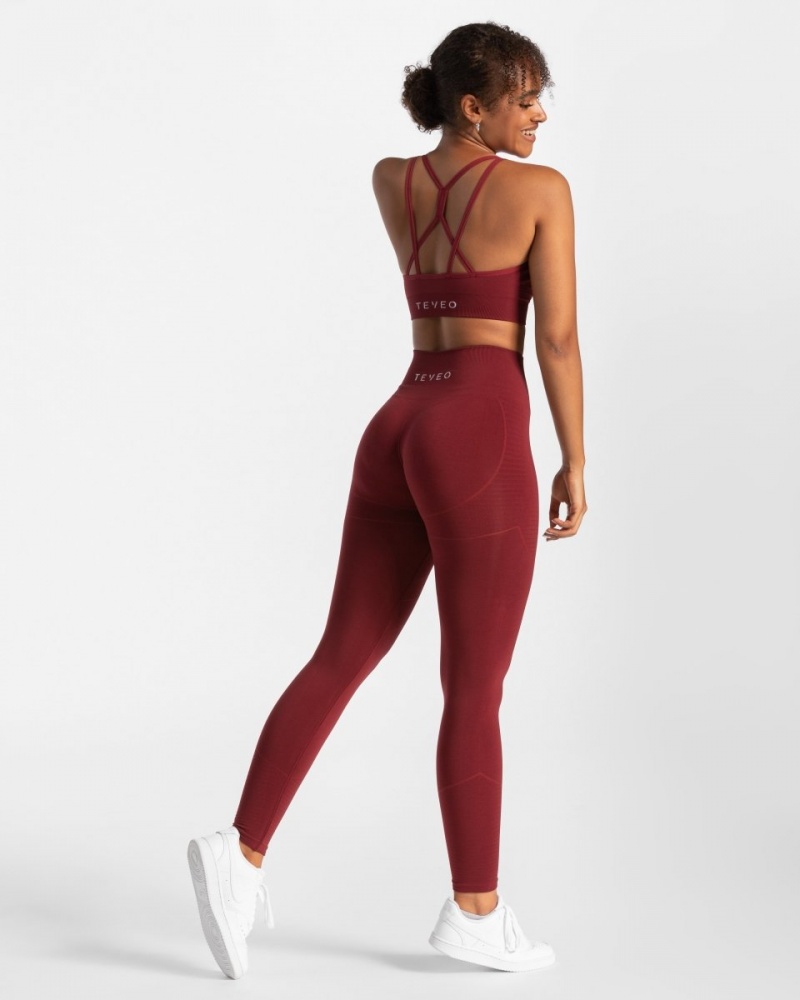 Burgundy Teveo True Women's Leggings | UK-KAGM46719